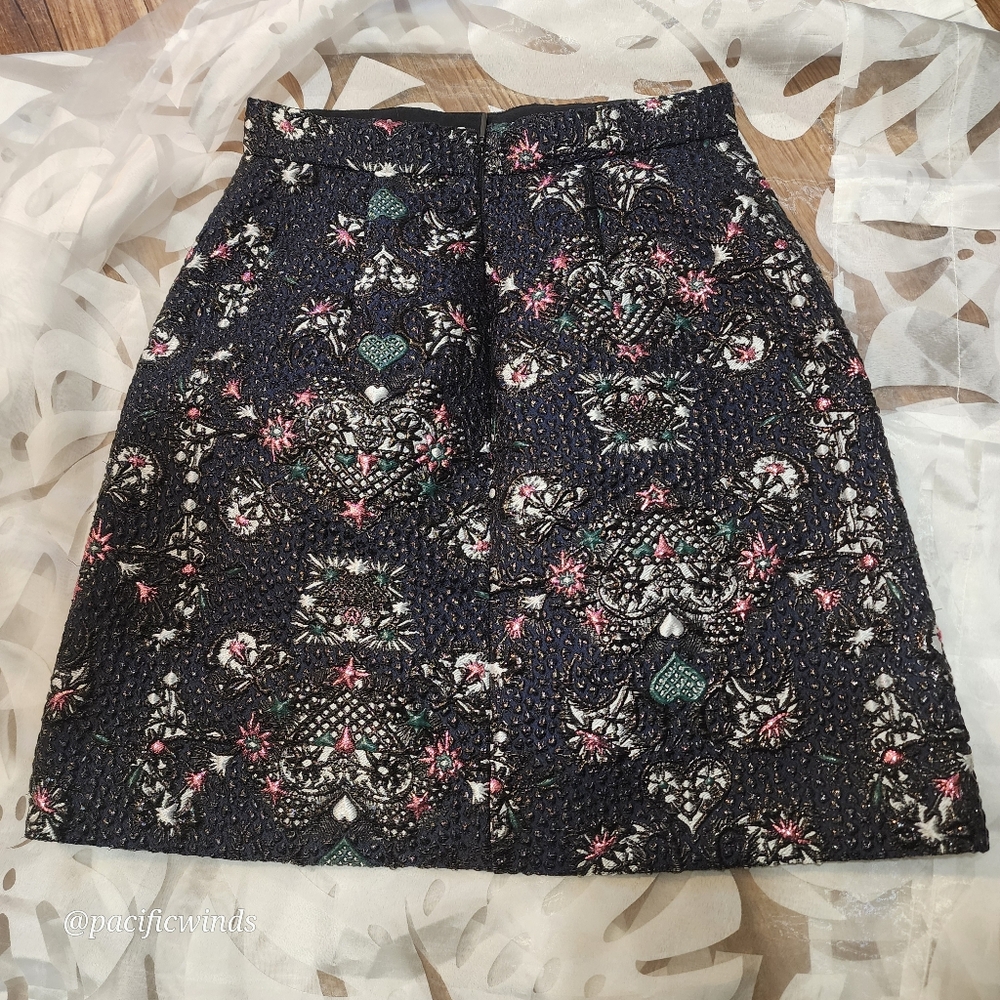 MSGM TEXTURED JAQUARD & FILAMENT (SHINY) THREAD MINI SKIRT XS
